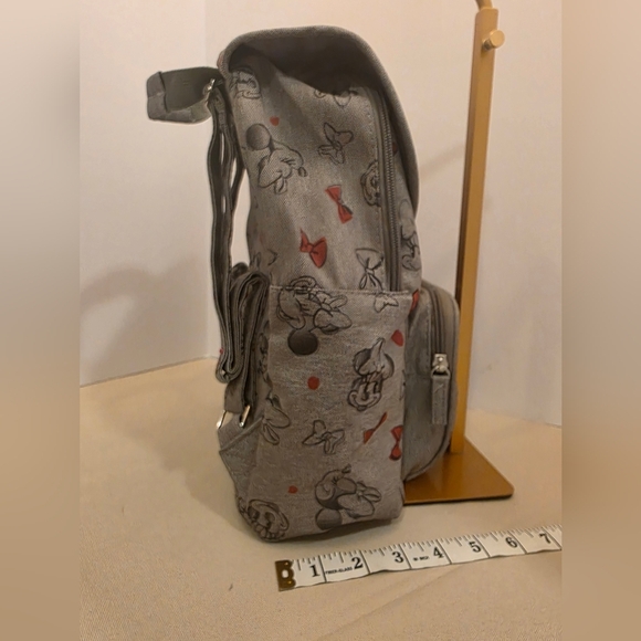 Disney Minnie Mouse Bows Mini Backpack - Gray & Red Cute Bag - Picture 4 of 16